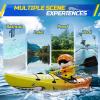 imageDEERC RC Kayak Boat for Kids24 Ghz Remote Control Shark Boat Toys WLED Light for PoolsLakeBathtub Never Capsize Summer Outdoor Water Toys Gift for Boys Girls