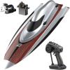 imageDEERC 17 Brushless RC Boat for Adults 45 KPH HighSpeed Racing Boat 3S 2800mAh Lipo Battery Metal Rudder SelfRighting Design Remote Control Boat for Lakes Pools amp Saltwater TX766