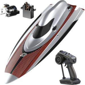 imageDEERC 17 Brushless RC Boat for Adults 45 KPH HighSpeed Racing Boat 3S 2800mAh Lipo Battery Metal Rudder SelfRighting Design Remote Control Boat for Lakes Pools amp Saltwater TX766