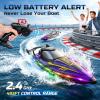imageDEERC 17 Large HighSpeed RC Jet Boat SelfRighting Remote Control Boat with 9 LED Lights 32 KPH 30Min Runtime Waterproof for Pools amp Lakes Kids amp Adults