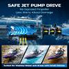imageDEERC 17 Large HighSpeed RC Jet Boat SelfRighting Remote Control Boat with 9 LED Lights 32 KPH 30Min Runtime Waterproof for Pools amp Lakes Kids amp Adults