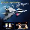 imageDEERC 4CH Brushless RC PlaneSciFi Remote Control Jet Hobby Airplane with LED Lights RTF Aerobatic Aircraft Toys24GHz 6axis Gyro Stabilizer EPP Glider Aircraft Plane for Adults Beginners Advanced