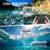 imageDEERC RC Plane for Water Land amp Air Amphibious TriPhibian Aircraft 3CH Remote Control Plane W 2 Batteries 24GHz RTF Airplane Glider for Boy Girl