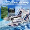 imageDEERC 3CH Amphibious RC Plane for Water Land amp Air Remote Control Airplane Flying Boat Toys24GHz 6axis Gyro Stabilizer RTF Glider Aircraft Jet for Kids Adults Beginners Boys