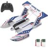 imageDEERC 3CH Amphibious RC Plane for Water Land amp Air Remote Control Airplane Flying Boat Toys24GHz 6axis Gyro Stabilizer RTF Glider Aircraft Jet for Kids Adults Beginners Boys
