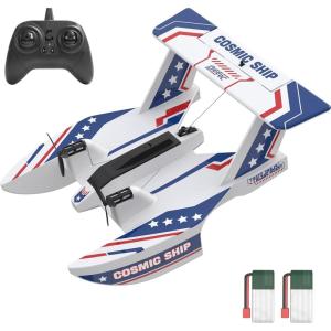 imageDEERC 3CH Amphibious RC Plane for Water Land amp Air Remote Control Airplane Flying Boat Toys24GHz 6axis Gyro Stabilizer RTF Glider Aircraft Jet for Kids Adults Beginners Boys