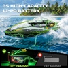 image:imageDEERC Fast Brushless RC Boat for Adults 40KPH 19 High Speed Racing Boat 3S 2500mAh Lipo Battery SelfRighting 24GHz Remote Control Boat WLights Dual Waterproof for Lake Pool amp Saltwater S7