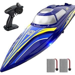 image:imageDEERC 14 Fast RC Boat for Kids amp Adults 20MPH Upgraded Remote Control Speed Boat with 2x1200mAh Batteries SelfRighting Waterproof Boat Toy for Lakes amp PoolsBlue