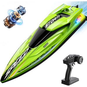 image:imageDEERC Fast Brushless RC Boat for Adults 40KPH 19 High Speed Racing Boat 3S 2500mAh Lipo Battery SelfRighting 24GHz Remote Control Boat WLights Dual Waterproof for Lake Pool amp Saltwater S7