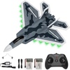 image:imageDEERC 2CH F22 Raptor RC Plane wiht LightsRemote Control Airplane Fighter Toys24GHz 6axis Gyro Stabilizer RTF Glider Aircraft Jet Plane with 2 BatteriesEasy to Fly for Boys AdultsF22 RC Plane